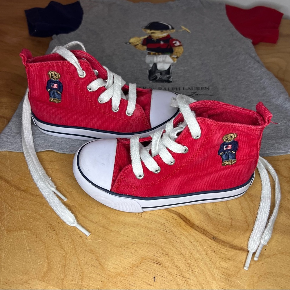 Polo Ralph Lauren Red High Top Sneakers